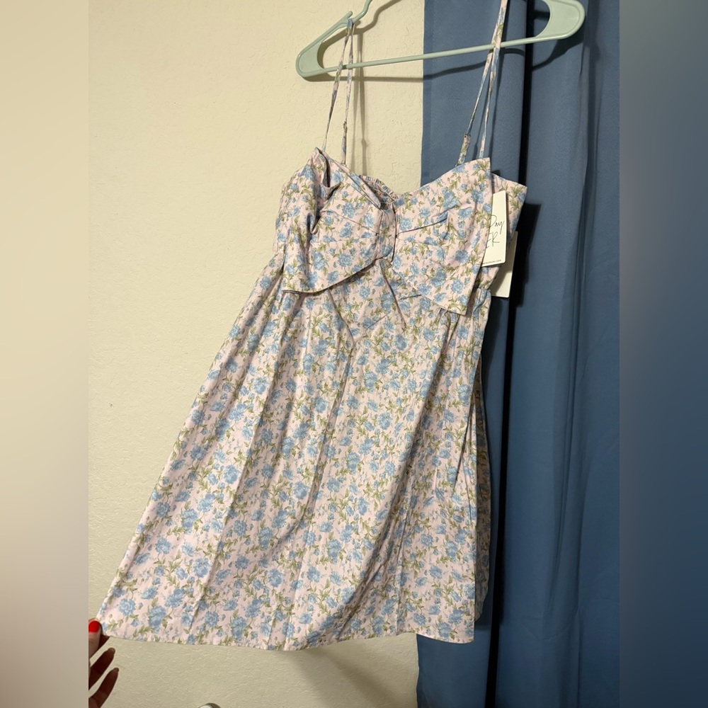 Show Me Your MuMu Blue and Green Floral Dress